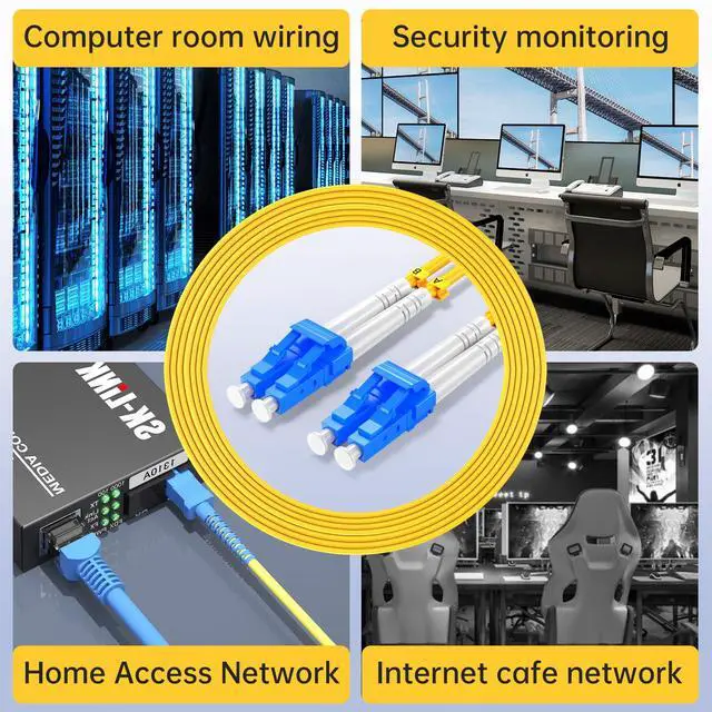 Alt view image 7 of 7 - OS2 LC to LC Fiber Patch Cable 20M/66ft LZSH Duplex 50/125m | UPC Single Mode Fiber Optic Cable, 1G/10GB Fiber Cord for Internet for SFP+ Transceiver, Data Center Switch Router
