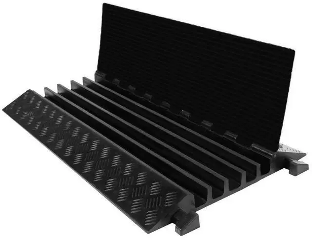 Main image of Extreme Rubber 5 Channel Cable Protector 36" Wire Cover with 1-3/8" Channels Black