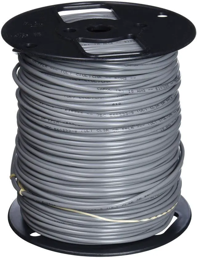Main image of Multi-Conductor Sound, Alarm and Security Cable, Unshielded, Riser, 18 AWG, 2-Conductor Stranded, 500' Spool, Gray Premium-Grade PVC Jacket, UL Listed, RoHS Compliant, Suitable for Use in California