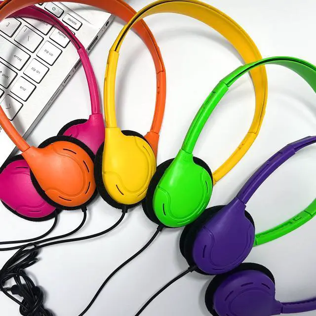 Alt view image 6 of 6 - 30 Pack Class Set Headphones for Kids Students School Classroom Headphones Bulk Earphones Adjustable with 3.5 mm Jack for Library Children Adults(005 Multi Color)