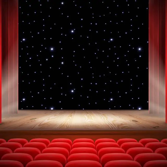 Main image of 13ft x 13ft LED Stage Backdrop White LED Starry Sky Backdrop Foldable DMX Control LED Star Curtain with Remote Control for Wedding Christmas Party Halloween Stage Show Cloth Background