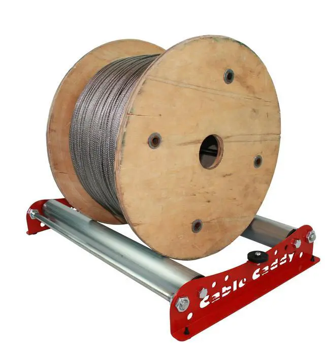 Alt view image 4 of 5 - Cable Dispenser Cable Caddy 510 Heavy Duty unwinder for reels max 20" width - red (assembled in USA)