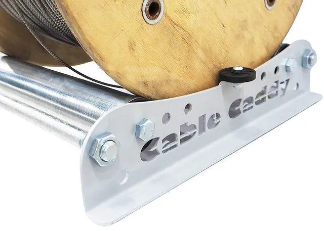 Alt view image 4 of 7 - Cable Dispenser Cable Caddy 510 Heavy Duty for Cable Reels up to 20" width - SILVER (assembled in USA)