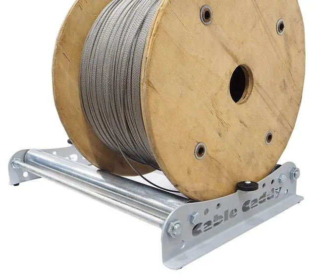 Alt view image 3 of 7 - Cable Dispenser Cable Caddy 510 Heavy Duty for Cable Reels up to 20" width - SILVER (assembled in USA)