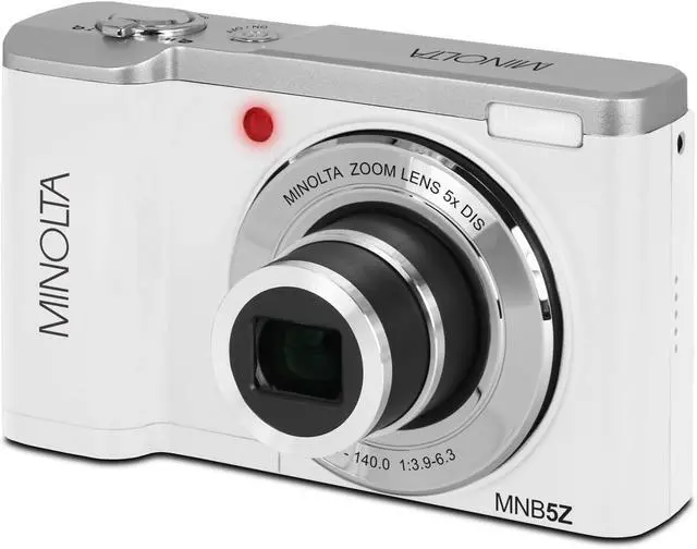 Alt view image 2 of 6 - MNB5Z 56MP Dual Lens Point & Shoot Digital Camera with 5X Optical Zoom & 5K Ultra HD Video Bundle with 32GB Memory Card + Vlogger Tripod + Bag + 6Ave Cleaning Kit + More Accessories (White)