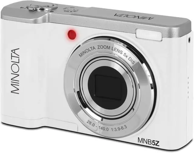Alt view image 3 of 6 - MNB5Z 56MP Dual Lens Point & Shoot Digital Camera with 5X Optical Zoom & 5K Ultra HD Video Bundle with 32GB Memory Card + Vlogger Tripod + Bag + 6Ave Cleaning Kit + More Accessories (White)