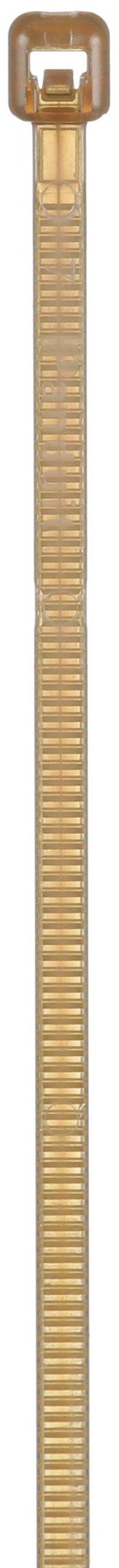 Main image of PLT1M-C71 Pan-Ty Locking Cable Tie, Miniature, 3.9-Inch Length, Peek, Translucent Brown (100-Pack)