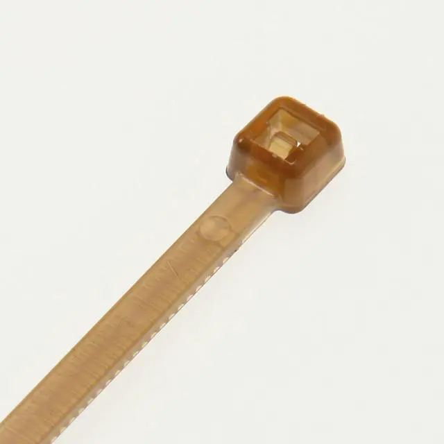 Alt view image 2 of 3 - PLT1M-C71 Pan-Ty Locking Cable Tie, Miniature, 3.9-Inch Length, Peek, Translucent Brown (100-Pack)