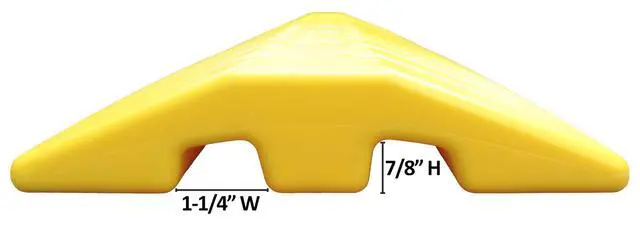 Alt view image 5 of 6 - 6 Foot Speed Bump HDPE Polyethylene Traffic Hump Vehicle Cable Ramp Cord Cover Hose Protector Includes Asphalt Mounting Hardware Safety Yellow (2 Pack), Length 144"