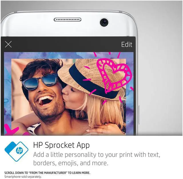 Alt view image 4 of 7 - Portable Photo Printer, Print Social Media Photos on 2x3 Sticky-Backed Paper - Black (X7N08A)