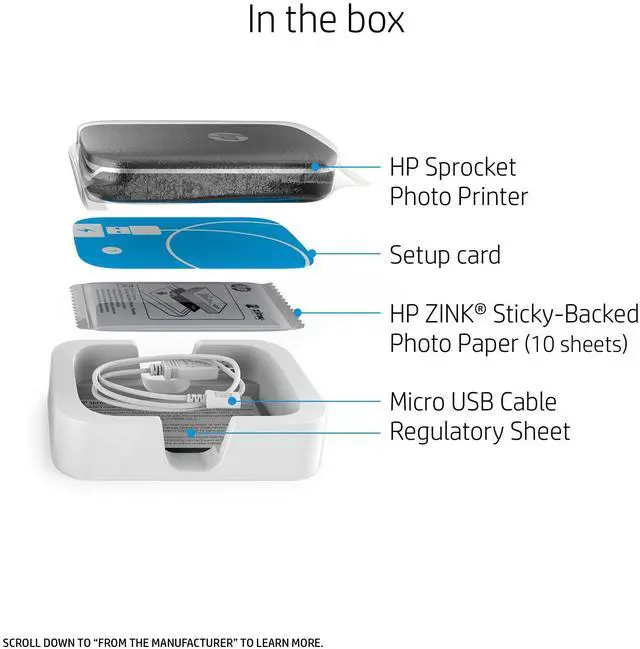 Alt view image 6 of 7 - Portable Photo Printer, Print Social Media Photos on 2x3 Sticky-Backed Paper - Black (X7N08A)