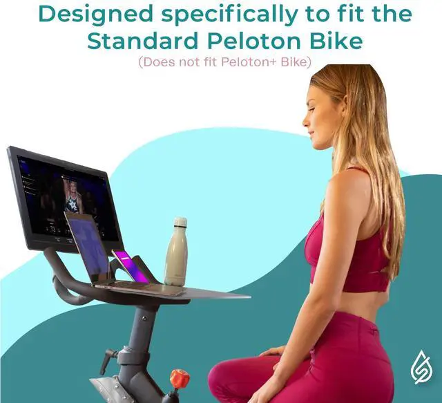 Alt view image 2 of 6 - Peloton Accessories Laptop Desk Tray for Bike | Phone Holder | Clear acrylic desk tray for Peloton Bike Standard, Holds laptop, tablet & phone. No-scratch surface, easy clip-on install