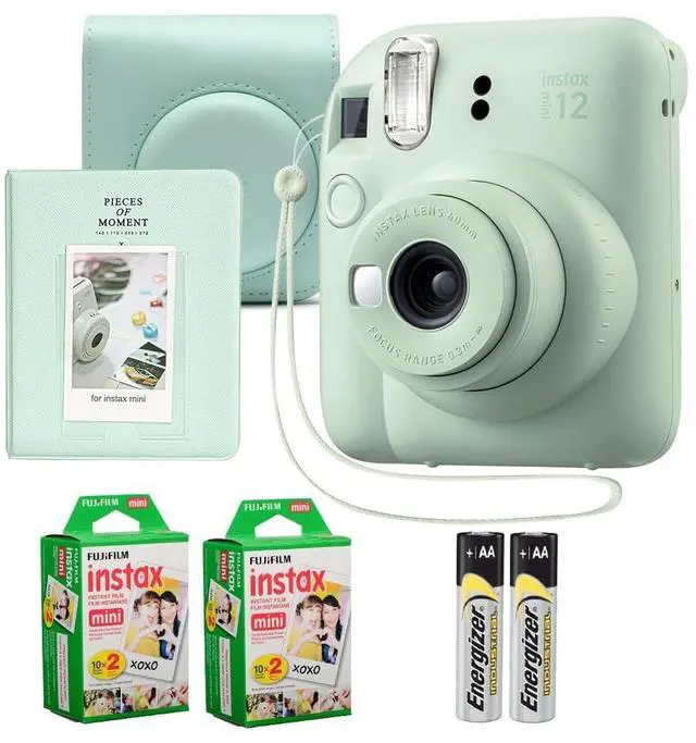 Main image of Instax Mini 12 Instant Camera Mint Green Bundle Includes 40-Sheets Instax Mini Film, Protective Case, and Mini Photo Album