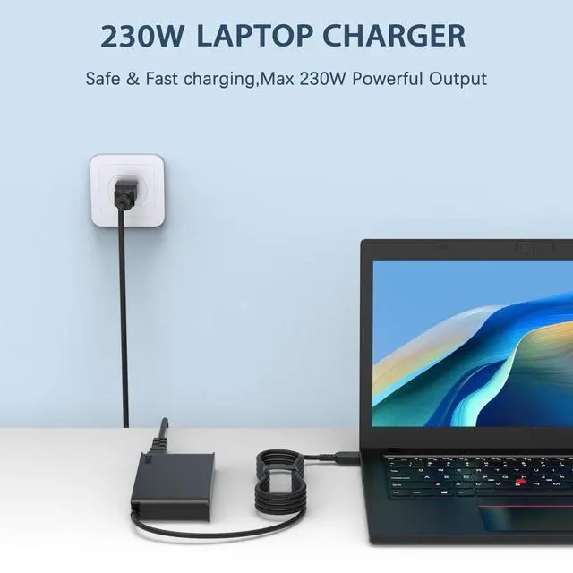 Alt view image 2 of 6 - 230W AC Laptop Charger Compatible with Lenovo Legion | for Legion 5 series, Legion 7 5P C7 S7 Y720 Y730 Y540 Y530 Y520 Y900 Y910 Y920, Laptop Power Supply