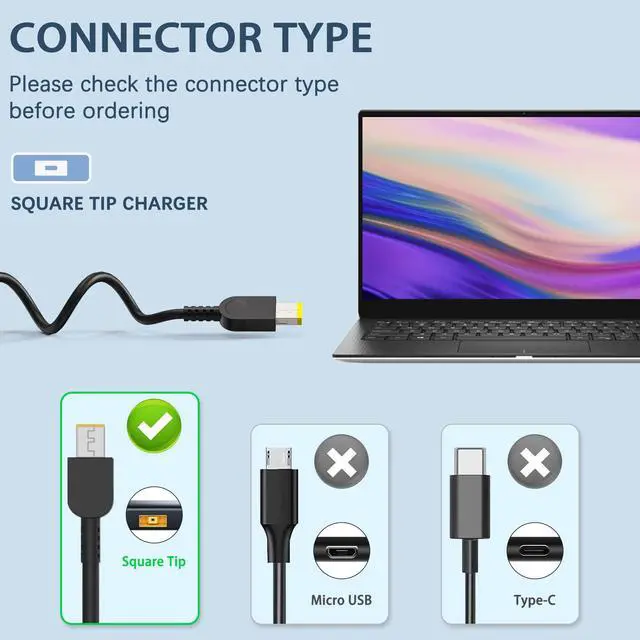 Alt view image 3 of 6 - 230W AC Laptop Charger Compatible with Lenovo Legion | for Legion 5 series, Legion 7 5P C7 S7 Y720 Y730 Y540 Y530 Y520 Y900 Y910 Y920, Laptop Power Supply