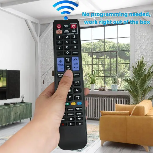 Alt view image 5 of 7 - Replacement Remote Control fit for Samsung UN55F6350AF UN60F6350AF UN65H7150 UN60H7150 UN55H7150 UN46H7150 Smart 3D LED HDTV TV
