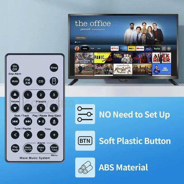 Alt view image 2 of 6 - Universal Replacement Remote Control Fits for Bose Wave Sound Touch Music Radio System I II III IV, AWRCC2 AWRCC3 AWRCC1 AWRCC4 AWRCC6 Wave Music System