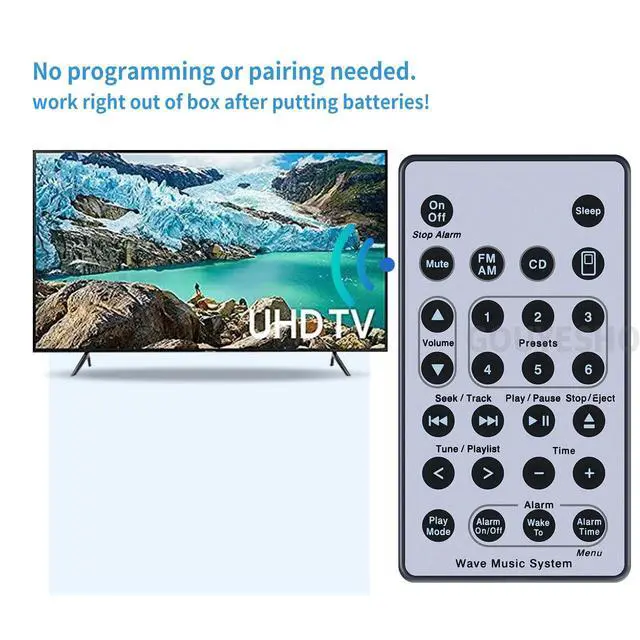 Alt view image 3 of 6 - Universal Replacement Remote Control Fits for Bose Wave Sound Touch Music Radio System I II III IV, AWRCC2 AWRCC3 AWRCC1 AWRCC4 AWRCC6 Wave Music System