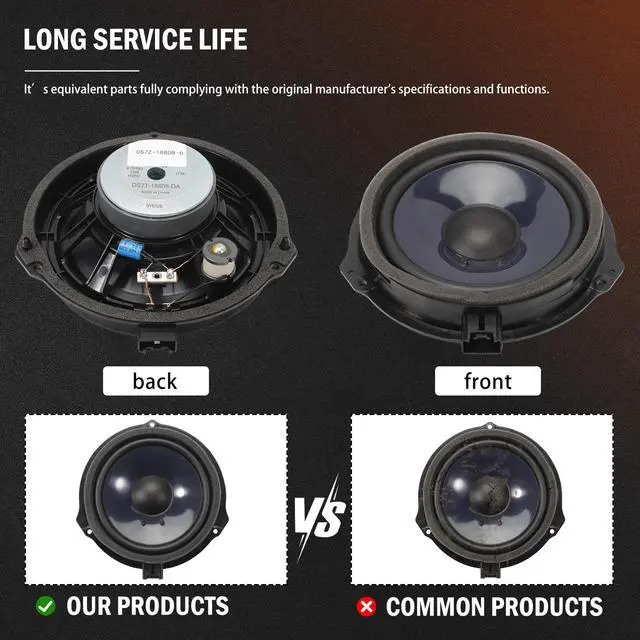 Alt view image 5 of 7 - Upgrade Round Speaker Assembly for 2013-2020 Fusion | Fits Mustang 2015-2016, OE DS7Z-18808-F DS7Z18808F, factory replacement speaker, direct fit, restores clear sound