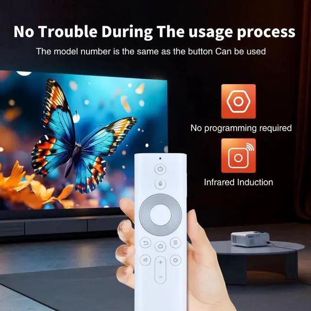 Alt view image 3 of 7 - New Remote Control for JMGO Projector O1/O1Pro/G9/G9S/G9R1/J10/J10S/V20/V20S/F3800/P3 (White)
