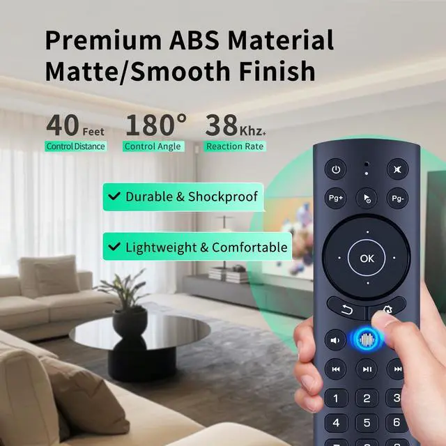 Alt view image 4 of 7 - New G20BTS Plus Wireless Bluetooth 5.0 Voice Backlit Replacement Remote | Support 24G USB Gyroscope IR Learning Remote Control for Android TV Box(G20S Pro Plus)
