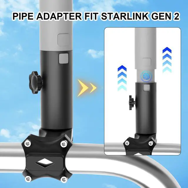 Alt view image 2 of 6 - Starlink Gen 2 RV Mount - Heavy-Duty Aluminum Mount for Starlink V2 Dish, Fits RV Ladders, 1.1-1.3 Poles, SUVs - Weatherproof & Easy Installation