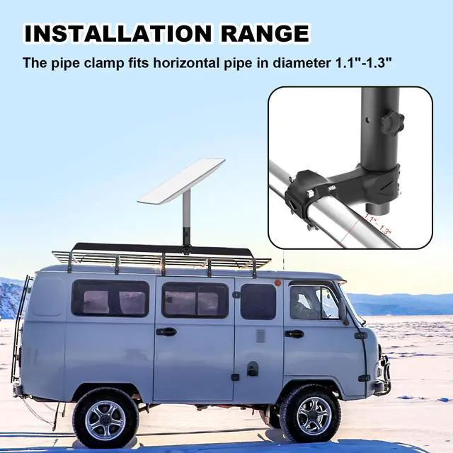 Alt view image 3 of 6 - Starlink Gen 2 RV Mount - Heavy-Duty Aluminum Mount for Starlink V2 Dish, Fits RV Ladders, 1.1-1.3 Poles, SUVs - Weatherproof & Easy Installation