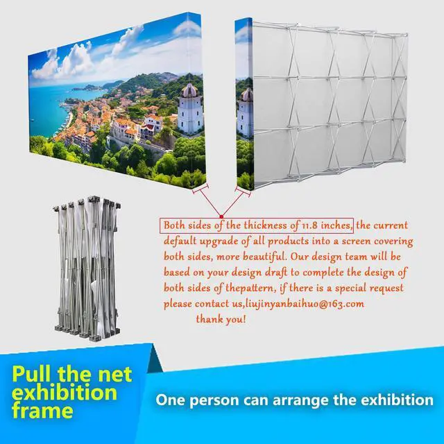 Alt view image 2 of 6 - Custom Portable Pop Up Display Tension Fabric Backdrop | Collapsible Frame, Banner Stand For Trade Show,Exhibition,Booth,Conference,Weddings,PartyOnly Banner Without Frame 7.5x10ft