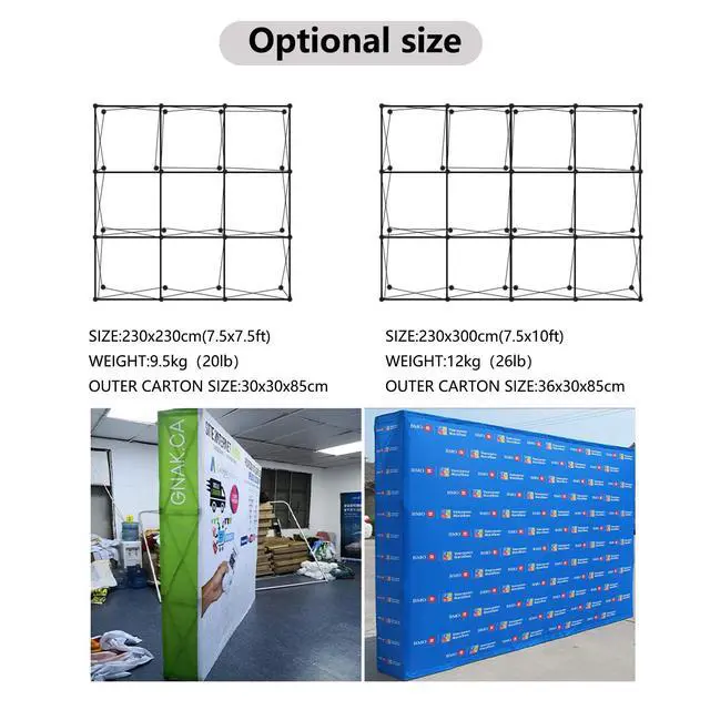 Alt view image 3 of 6 - Custom Portable Pop Up Display Tension Fabric Backdrop | Collapsible Frame, Banner Stand For Trade Show,Exhibition,Booth,Conference,Weddings,PartyOnly Banner Without Frame 7.5x10ft