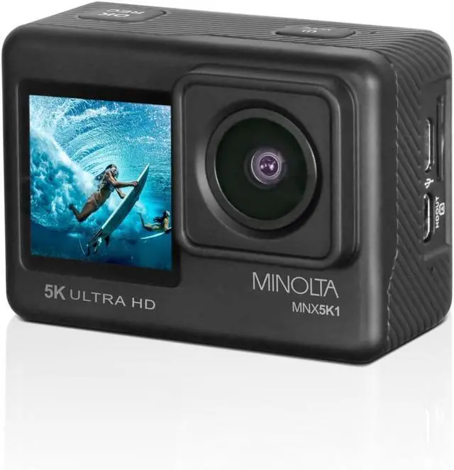 Alt view image 2 of 7 - MNX5K1 5K Ultra HD / 24 MP Action Camera Kit + 32GB Memory Card + Cleaning kit + Diginerds 50 in 1 Go Pro Accessory Pack - Black