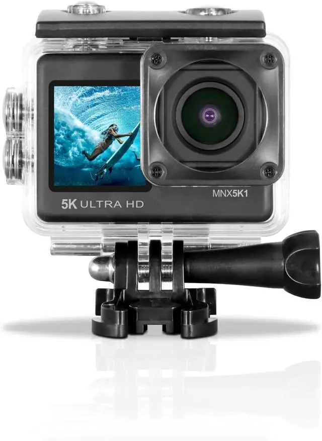 Alt view image 4 of 7 - MNX5K1 5K Ultra HD / 24 MP Action Camera Kit + 32GB Memory Card + Cleaning kit + Diginerds 50 in 1 Go Pro Accessory Pack - Black