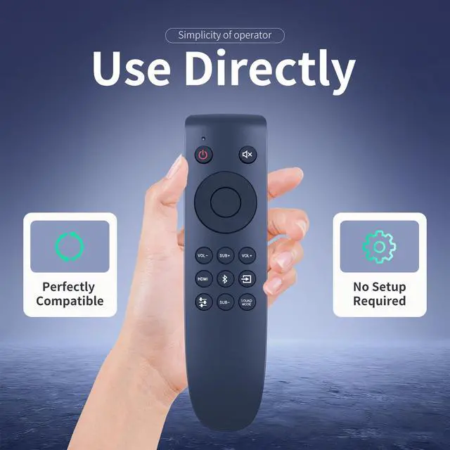 Alt view image 4 of 7 - Replacement Remote Control for Onn 100002634 42" 5.1. 2. Dolby Atmos Soundbar