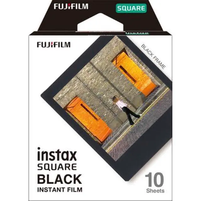 Alt view image 2 of 4 - INSTAX Square Black Film 10 Exposures Bundle | For Instant Photos, Scrapbooks & Sharing | Includes Cleaning Cloth