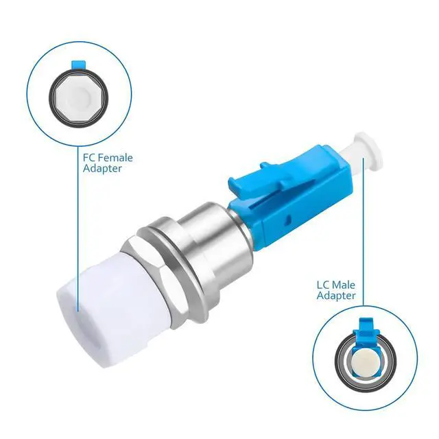 Alt view image 3 of 5 - 4 Pack Fiber Optic Adapter - Single Mode LC/UPC Male to FC/UPC Female 9/125um Adapter Fiber Optic Connector Hybrid Optical Fiber for Visual Fault Locator