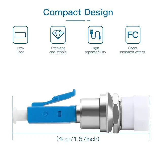 Alt view image 2 of 5 - 4 Pack Fiber Optic Adapter - Single Mode LC/UPC Male to FC/UPC Female 9/125um Adapter Fiber Optic Connector Hybrid Optical Fiber for Visual Fault Locator