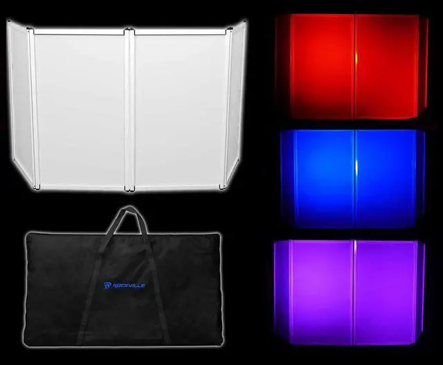 Alt view image 2 of 7 - RFAAW DJ Facade Bundle with RSCFAB Black and RSCFAW White Scrims | Aluminum Frame, 4 Panels 27.5" W x 47.2" H, 7 LBS, 360 Degree Rotating, Foldable, Fire Retardant, Travel Bag, 3-Items