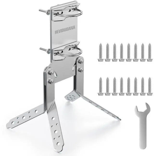 Main image of Antenna Mast Roof Ridge Mount Bracket Adustable 90°-240°,Heavy-Duty Stainless Steel Flag Pole Holder Clamp,for 0.6"-2.4" OD Antenna Pole Peak Mounting