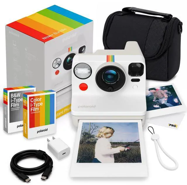 Main image of Now Generation 3 i-Type Camera in Pebble White + 16 Film Bundle | Includes 8-Photo Color i-Type Film, Instant Photography for Travel, Parties & Gifts, Dual-Lens Autofocus, USB-C