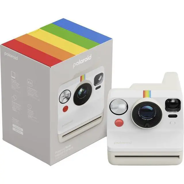 Alt view image 2 of 7 - Now Generation 3 i-Type Camera in Pebble White + 16 Film Bundle | Includes 8-Photo Color i-Type Film, Instant Photography for Travel, Parties & Gifts, Dual-Lens Autofocus, USB-C