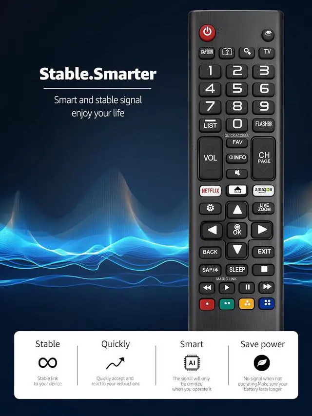 Alt view image 2 of 6 - Replacement Remote Control for LG Smart LED TV 43LV340C 49UJ6200 49UJ6200-UA 49UJ6300 49UJ6300-UA 65UK6090 UK6090PUA 65UJ6200 65UJ6200-UA Universal for LG TV Remote