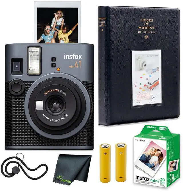 Main image of INSTAX Mini 41 Instant Camera 20-Sheet Photo Album Bundle | For Parties, Events & Instant Photos | Includes Cleaning Cloth