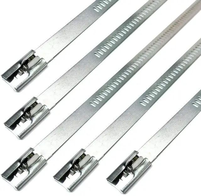Main image of 10 pack Secure 14" long Stainless Steel Positive Locking Zip Ties Heat Resistant Universal Use