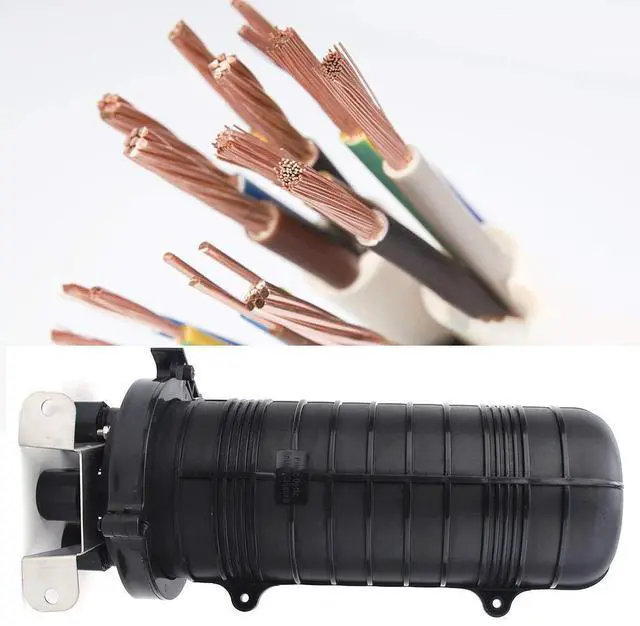 Alt view image 2 of 7 - Fiber Optic Splice Enclosure, Fiber Optic Cables Enclosure Box, Vertical Fiber Connection Box, IP68 Waterproof, Accessories Included, Black(96 Core)