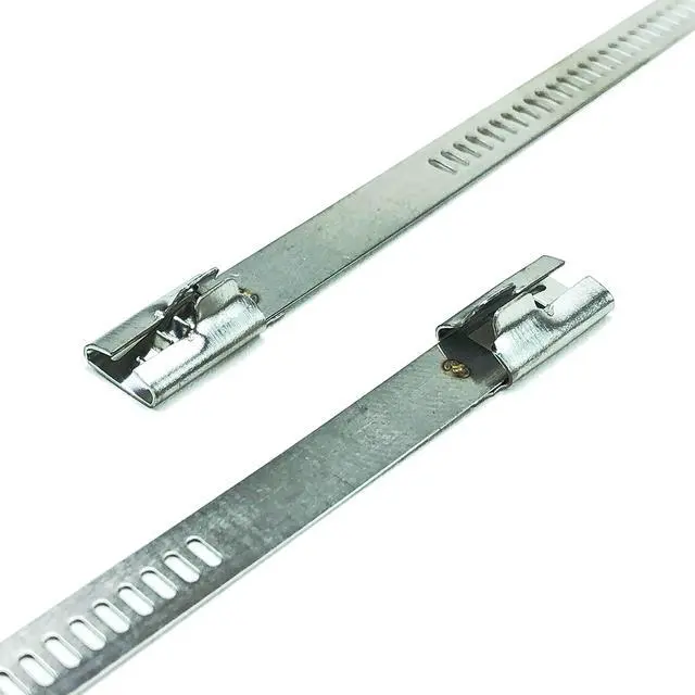 Alt view image 3 of 6 - 10 pack Secure 14" long Stainless Steel Positive Locking Zip Ties Heat Resistant Universal Use