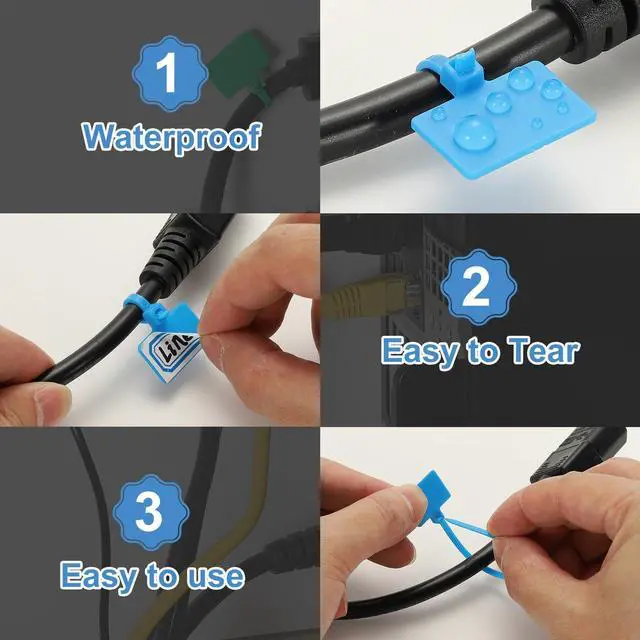 Alt view image 3 of 7 - 6inch Zip Ties, 200pcs Cable Ties Tags Nylon Wire Marking Label Self Locking Plastic Straps Write on with Label Tags Paper for Organization Cord Network Ethernet Marking, Orange
