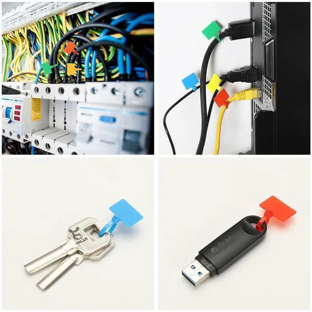 Alt view image 6 of 7 - 6inch Zip Ties, 200pcs Cable Ties Tags Nylon Wire Marking Label Self Locking Plastic Straps Write on with Label Tags Paper for Organization Cord Network Ethernet Marking, Orange