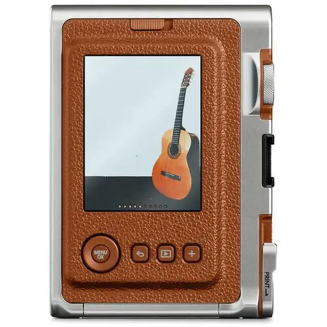Alt view image 4 of 7 - INSTAX Mini EVO Hybrid Instant Camera | Brown Bundle with Instax Mini Instant Film | 60 Exposures + Microfiber Cleaning Cloth (3 Items)