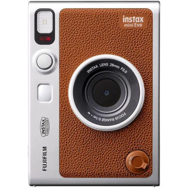 Alt view image 5 of 7 - INSTAX Mini EVO Hybrid Instant Camera | Brown Bundle with Instax Mini Instant Film | 60 Exposures + Microfiber Cleaning Cloth (3 Items)