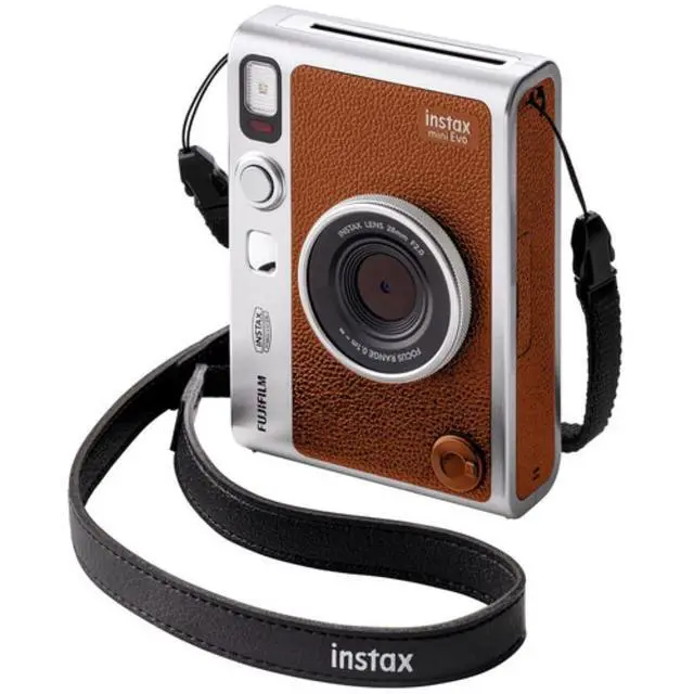 Alt view image 7 of 7 - INSTAX Mini EVO Hybrid Instant Camera | Brown Bundle with Instax Mini Instant Film | 60 Exposures + Microfiber Cleaning Cloth (3 Items)