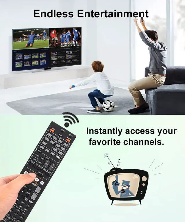 Alt view image 5 of 6 - Replacement Remote Control Universal for Yamaha RX-V477 RAV465 ZA11370 RX-V671 RAV522 ZJ66510 RX-V577 RAV337 WT92730 RX-V765 RX-V867 RX-V665 RX-A710 RX-V471 YHT-595 YHT-695 Sound AV Receiver